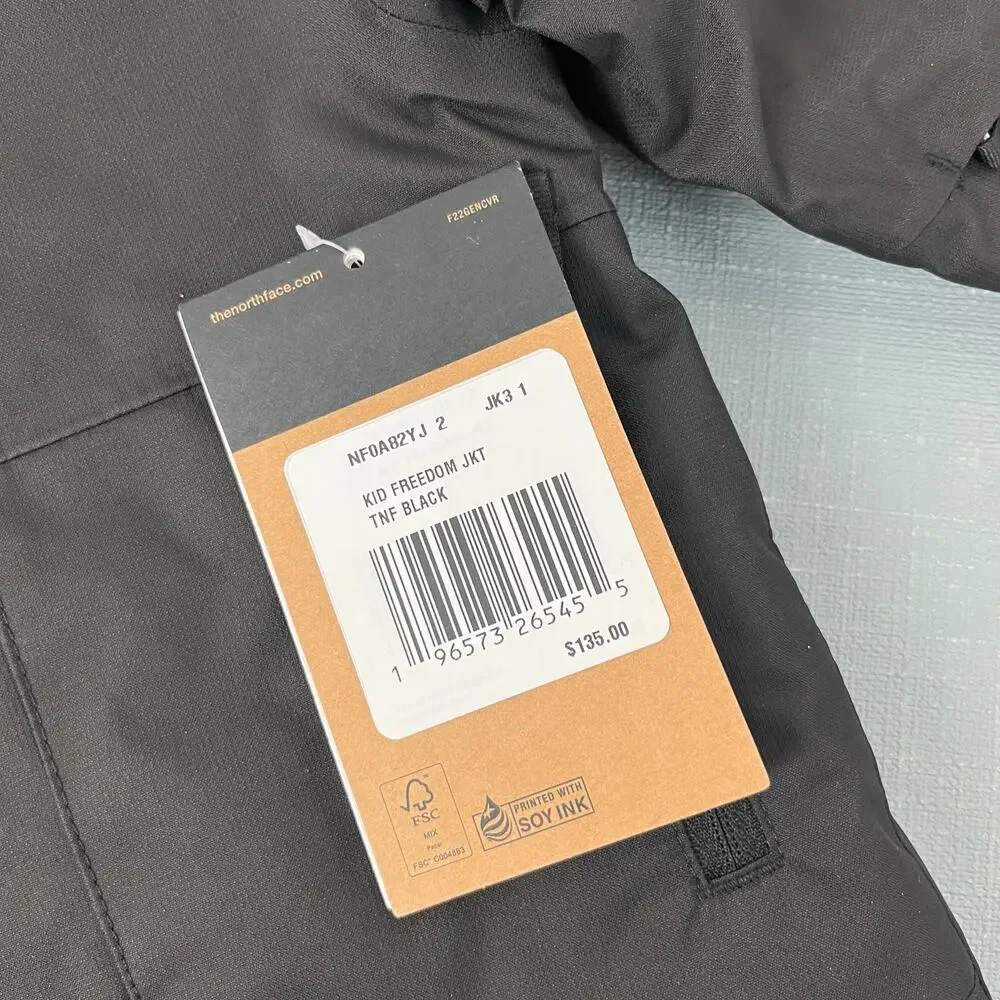 The North Face Kids' Freedom Insulated Ski Jacket Black 2T NWT